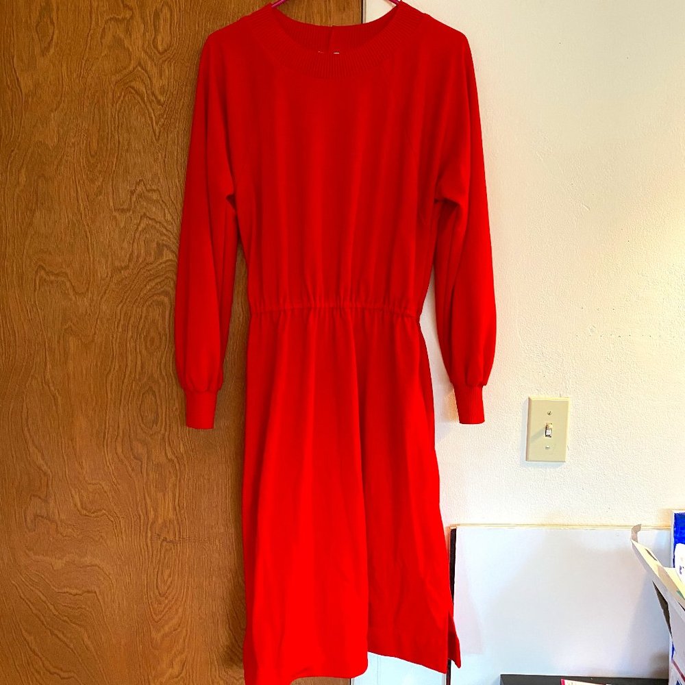 Vintage 80's red Ward's dress, size medium, good condition
